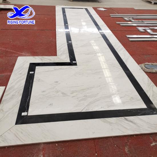 White and black marble lobby border floor marble design