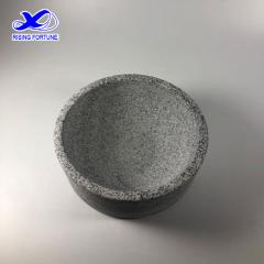 Customized heavy stone grey granite dog bowls