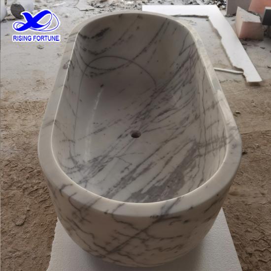 Solid White Marble Bathtub for Indoor