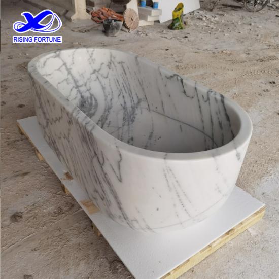 Solid White Marble Bathtub for Indoor