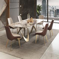 Light Luxury Sintered Stone Slab Dining Tables and Rectangular Stone Dining Tables