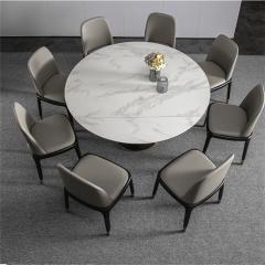 Expansion Rectangle Round Sintered Stone Slab Dining Table