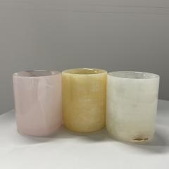 Pink Luxury Onyx Candle Jar With Metal Lid