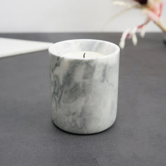 Luxury Home Decor Marble Stone Candle Jar With Lid