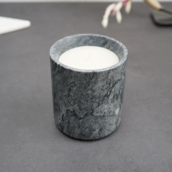Luxury Home Decor Marble Stone Candle Jar With Lid