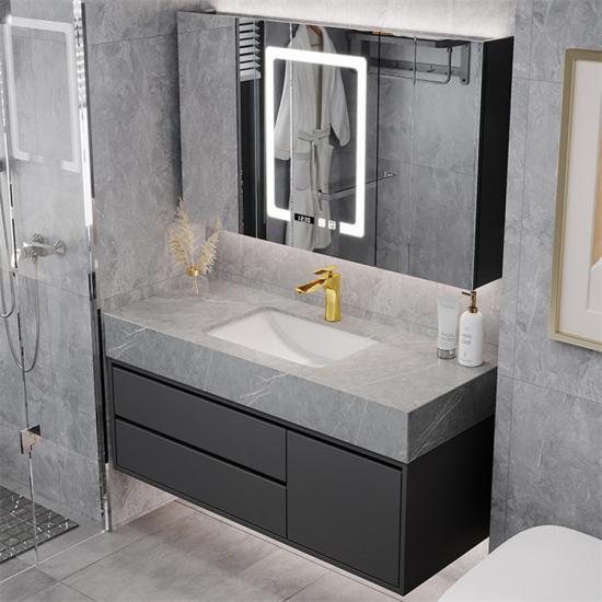 Marble Sintered One Basin Bathroom Cabinet Combination Basin And Sink