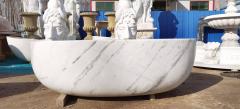 Natural white marble freestanding bathtub