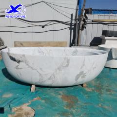 white marble bathtub