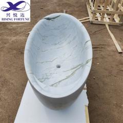 White Luxury Freestanding Marble Bathtub