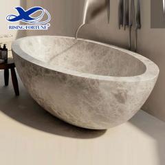 Bathroom Luxury Beige Marble Bath Tub