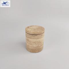 Unique Travertine Candle Jars Wholesale With Glass Tank