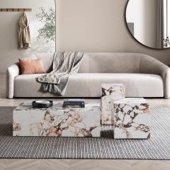 Natural Marble Center Coffee Table Living Room