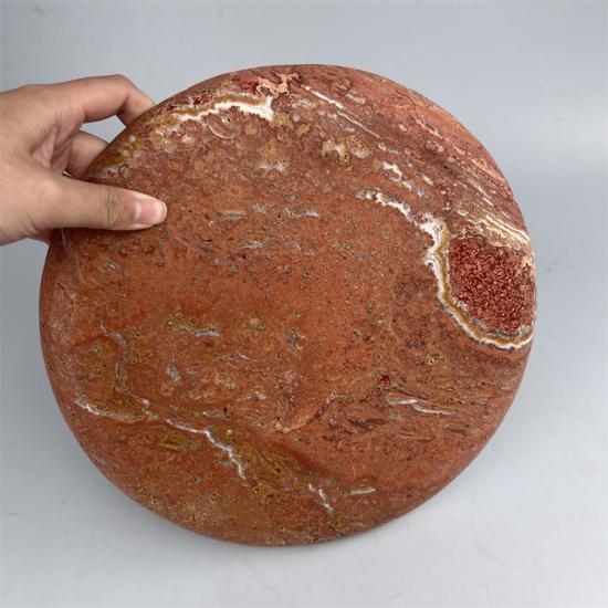 Red Travertine Serving Tray For Luxury Jewelry