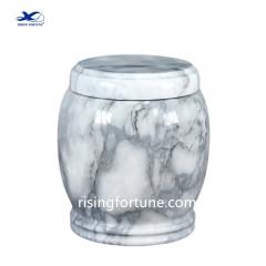 Natural Marble Stone Ash Urn Funerary Urns Pure White Marble Onyx