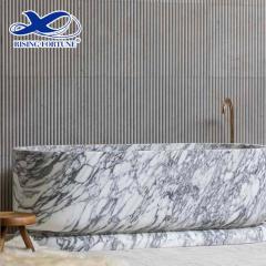 Modern Arabescata White Marble Bath Tub