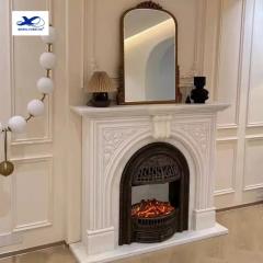 RF Modern European Style Indoor Usage Decoration Customized Green Surround Mantel Green Marble Fireplace