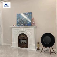 RF Modern European Style Indoor Usage Decoration Customized Green Surround Mantel Green Marble Fireplace