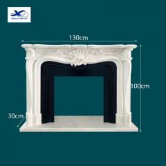 French Style England Decor Nature White Marble Fireplace Surround Insert Indoor Designer Stone Mantel for Villa Application