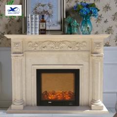RF Modern Natural Stone Hand Carved French White Marble Fireplace Surround Decorative Marble Fireplace Surround