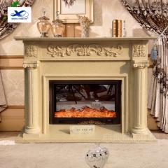 RF Modern Natural Stone Hand Carved French White Marble Fireplace Surround Decorative Marble Fireplace Surround