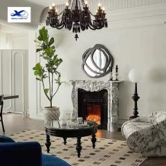 RF Modern Design White Limestone Natural Stone Fireplace Surround Mental for Inner Decoration