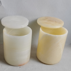 Luxury Natural Stone Onyx Candle Vessels With Lid