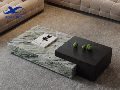 European Style Marble Coffee Tea Table Metal Base