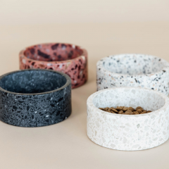 terrazzo stone pet bowl