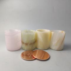Holder Refillable Wholesale Onyx Marble Candle Jar Candle Vessels With Lid