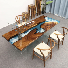 Luxury Live Edge South American Walnut Wood Slab Dining Tables