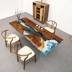 walnot wood epoxy resin table