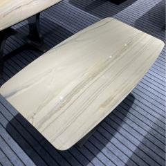 European Style Marble Dining Table Metal Base