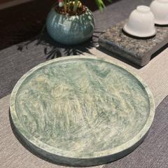Green marble serving board