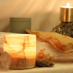 Single Onyx Tealight Candle Holder