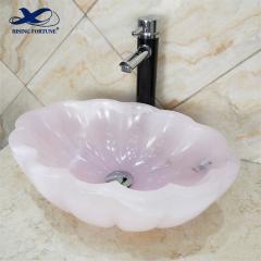Italian pink onyx marble sink Marble stone with stone lid