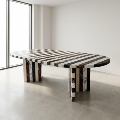 Marble dining table set for 6