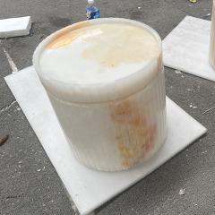 Luxury round marble coffee table