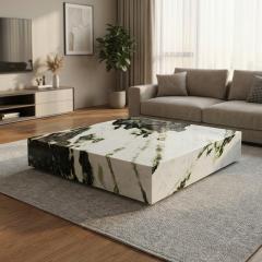 Green marble coffee table