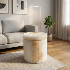 Luxury round marble coffee table