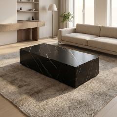 Marble and black coffee table