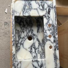 RF Marble & Home Luxurious Calacatta Viola Fluted Bathroom Marble Sink