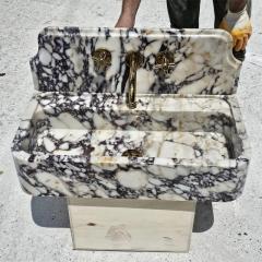 RF Marble & Home Luxurious Calacatta Viola Fluted Bathroom Marble Sink