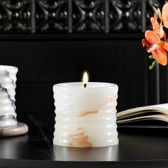 RF-Luxury Onyx Marble Candle Jar with Lid - Perfect for Gifts and Weeding