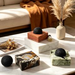 RF-Tabletop Lava Rock Scent Diffuser, Decorative Natural Marble Base Essential Oil Aroma Ornament