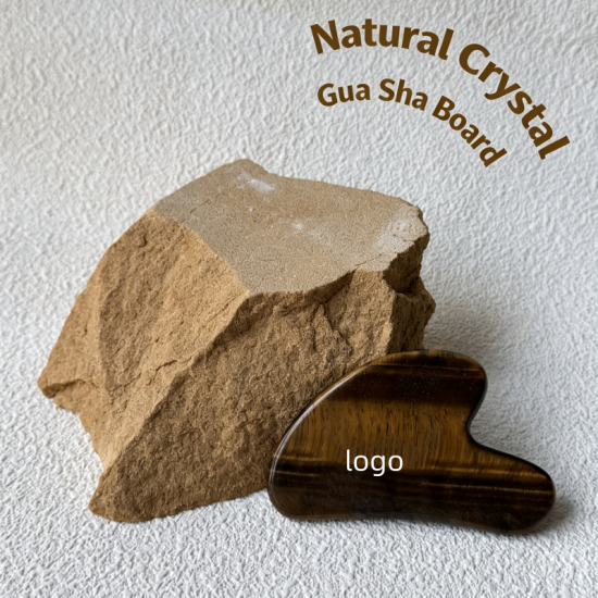Natural Crystal Gua Sha Board Custom Logo Heart Shape Facial Massage Stone Guasha Board For Face Skin Care