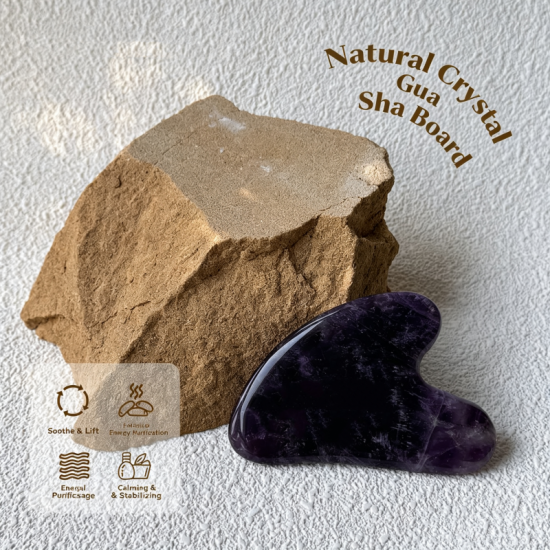 Natural Crystal Gua Sha Board Custom Logo Heart Shape Facial Massage Stone Guasha Board For Face Skin Care