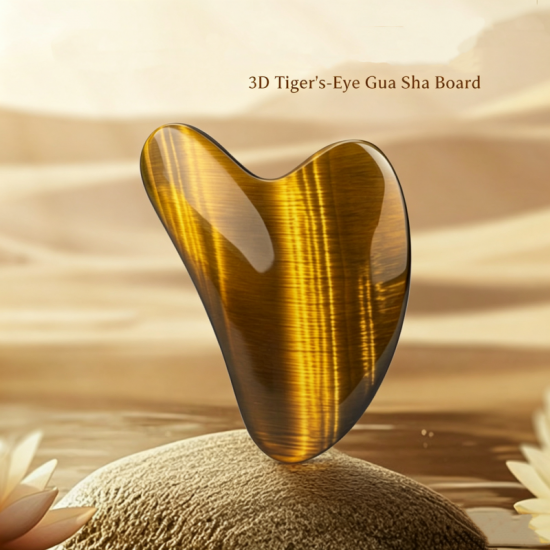 Natural Tiger Eye Gua Sha Board Heart Shape Natural Crystal Stone Facial Massage Tool Custom Logo For Face Body SPA