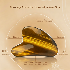 Natural Tiger Eye Gua Sha Board Heart Shape Natural Crystal Stone Facial Massage Tool Custom Logo For Face Body SPA