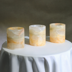 RF-Natural Onyx Marble Candle Holders | Luxury Stone Aroma Candle Jars
