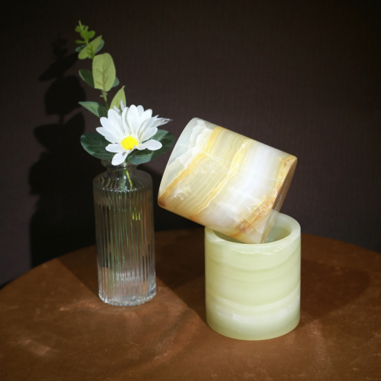 RF-Wholesale Natural Onyx Marble Candle Holders